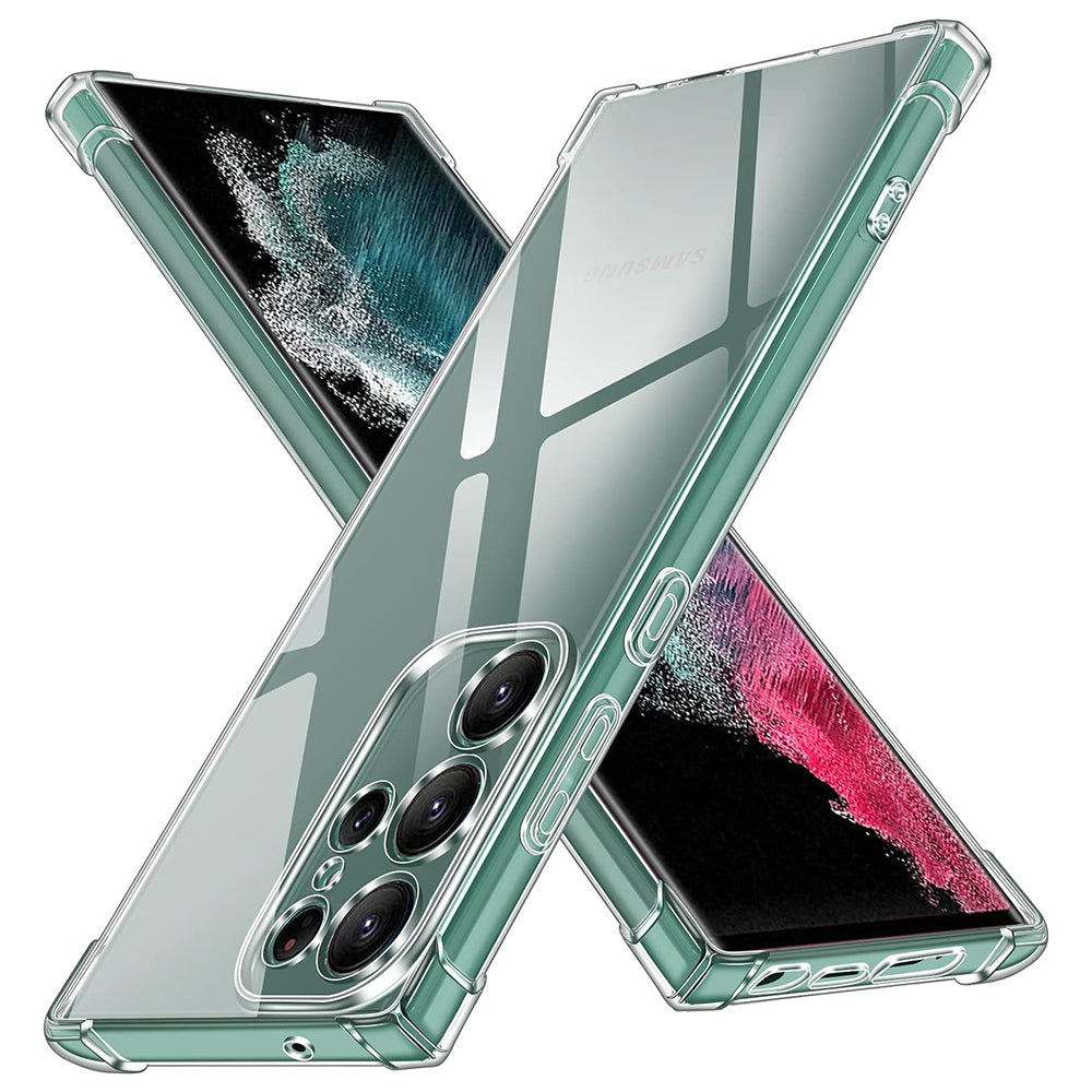 Husa de protectie Techsuit Shockproof Clear Silicone compatibil cu Samsung Galaxy S22 Ultra 5G, Transparent