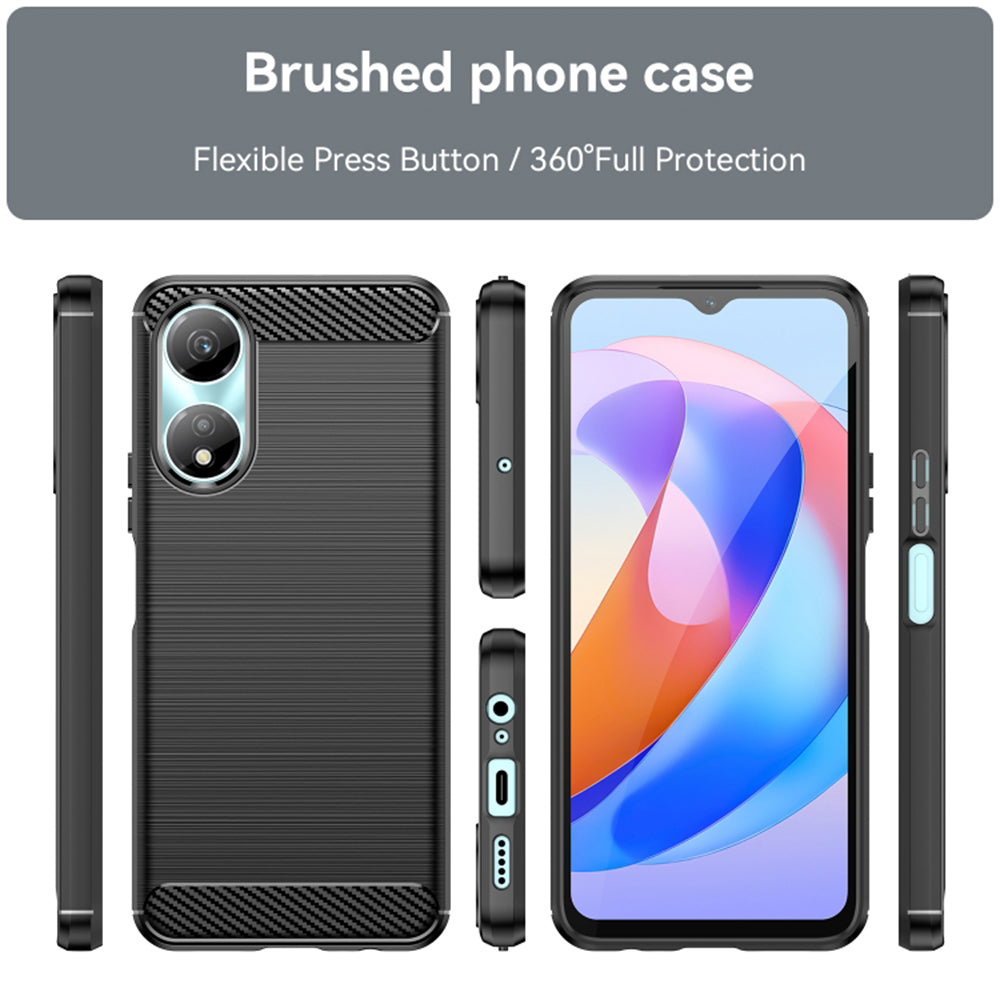 Husa de protectie Techsuit Carbon Silicone compatibil cu Honor X7b / X7b 5G / 90 SMART, Negru