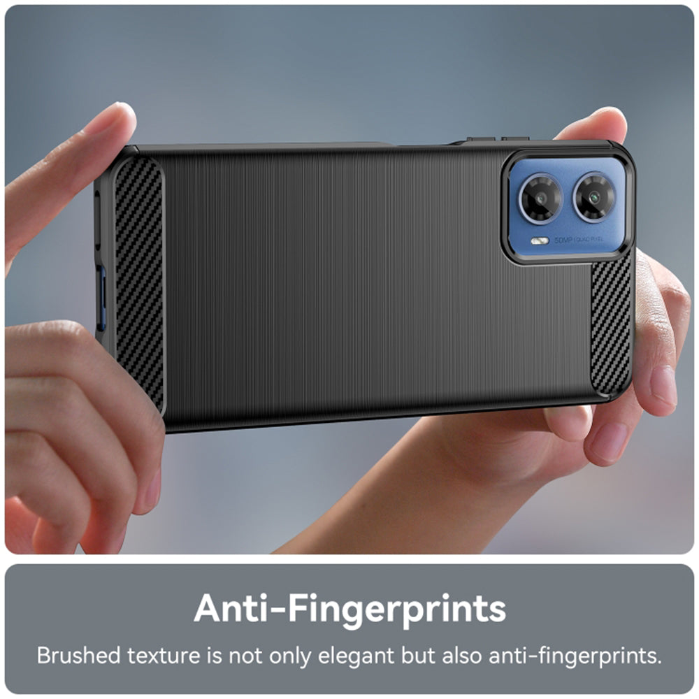 Husa de protectie Techsuit Carbon Silicone compatibil cu Motorola Moto G04 / Moto G04s / Moto G24 / G24 Power / Moto E14, Negru