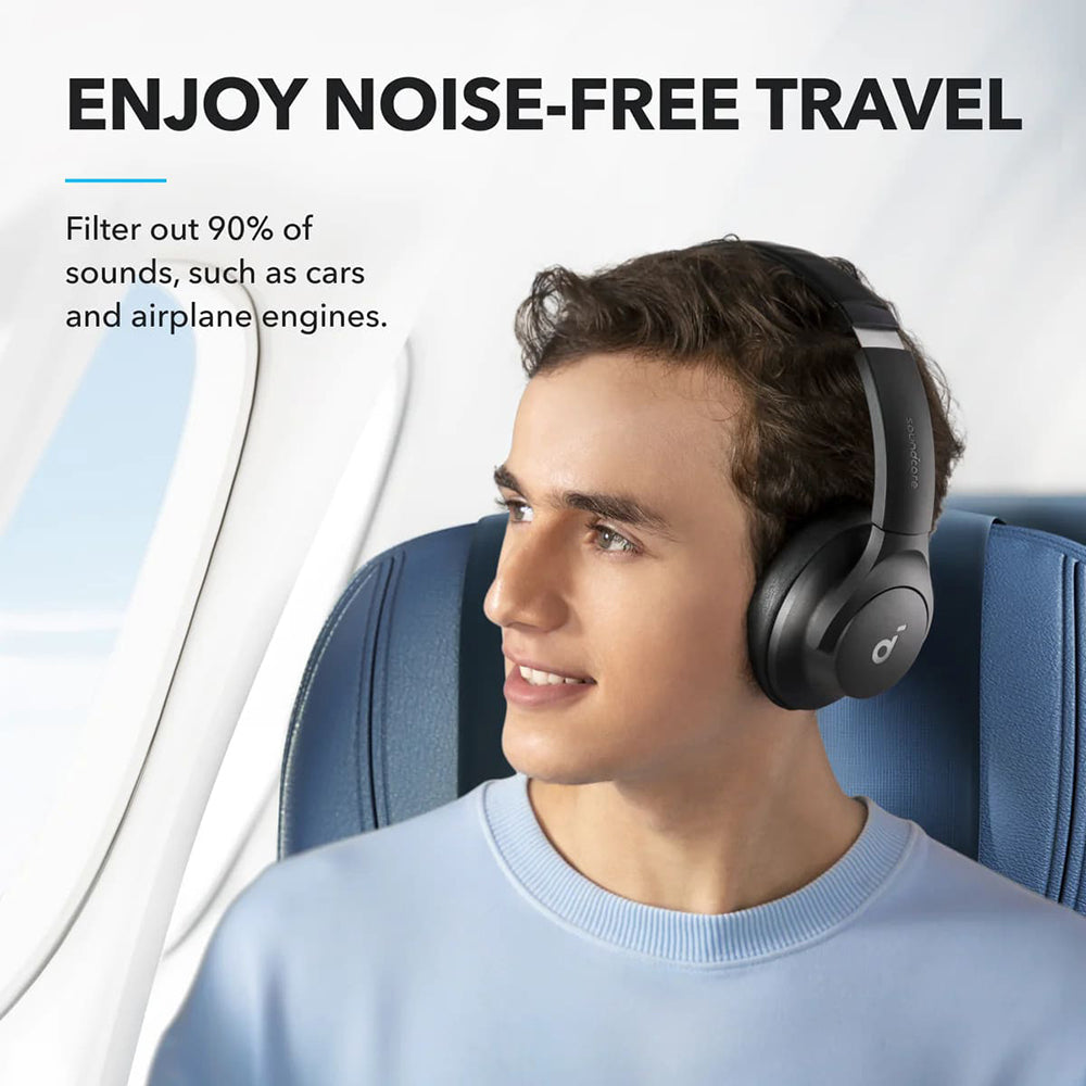 Casti Anker Wireless Life Q20i (A3004G11), Bluetooth, Hybrid Active Noise Cancelling, Dual-Connections, Negru