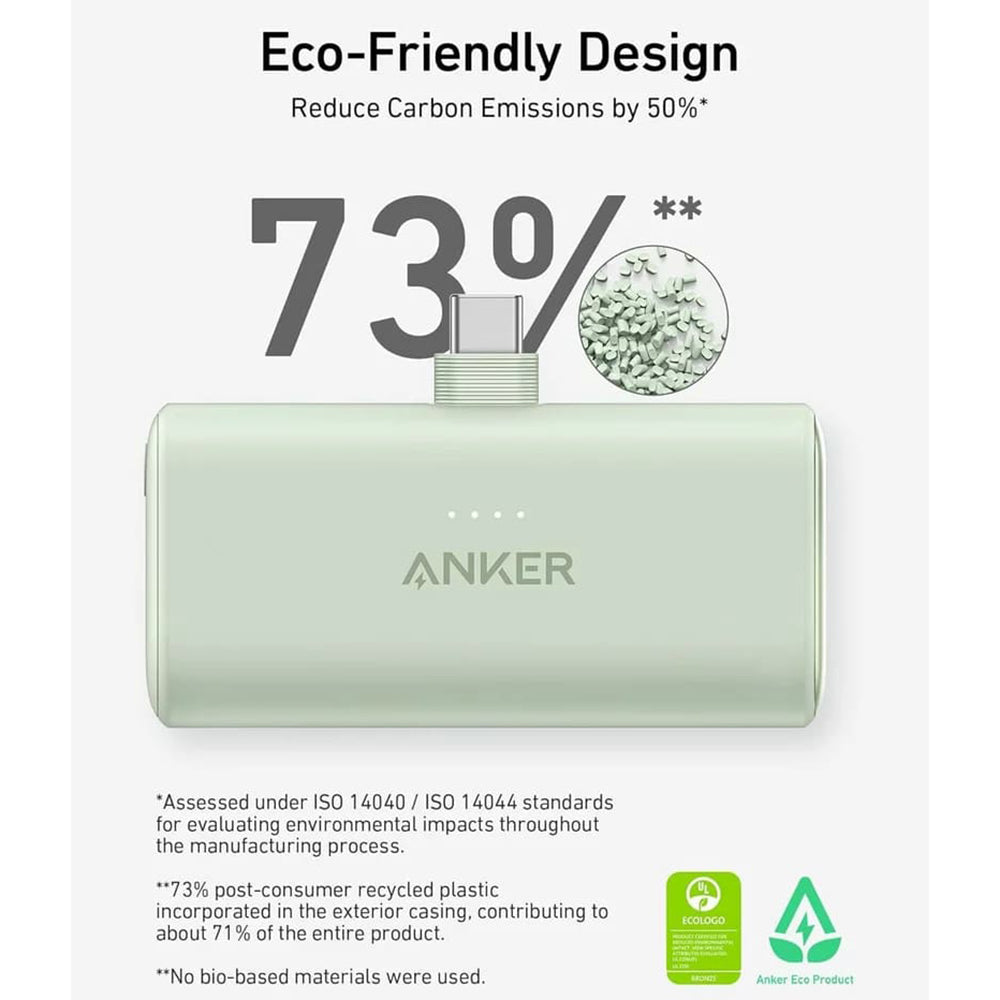 Baterie externa Anker Nano (A1653H11), USB-C Connector, 5000mAh, 22.5W, Negru
