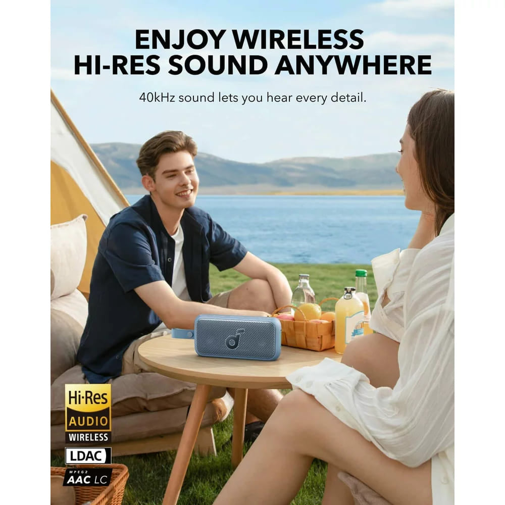 Casti Anker Wireless Speaker SoundCore Motion 300 (A3135031), Hi-Res, BassUp, SmartTune, IPX7, 30W, Frost Blue