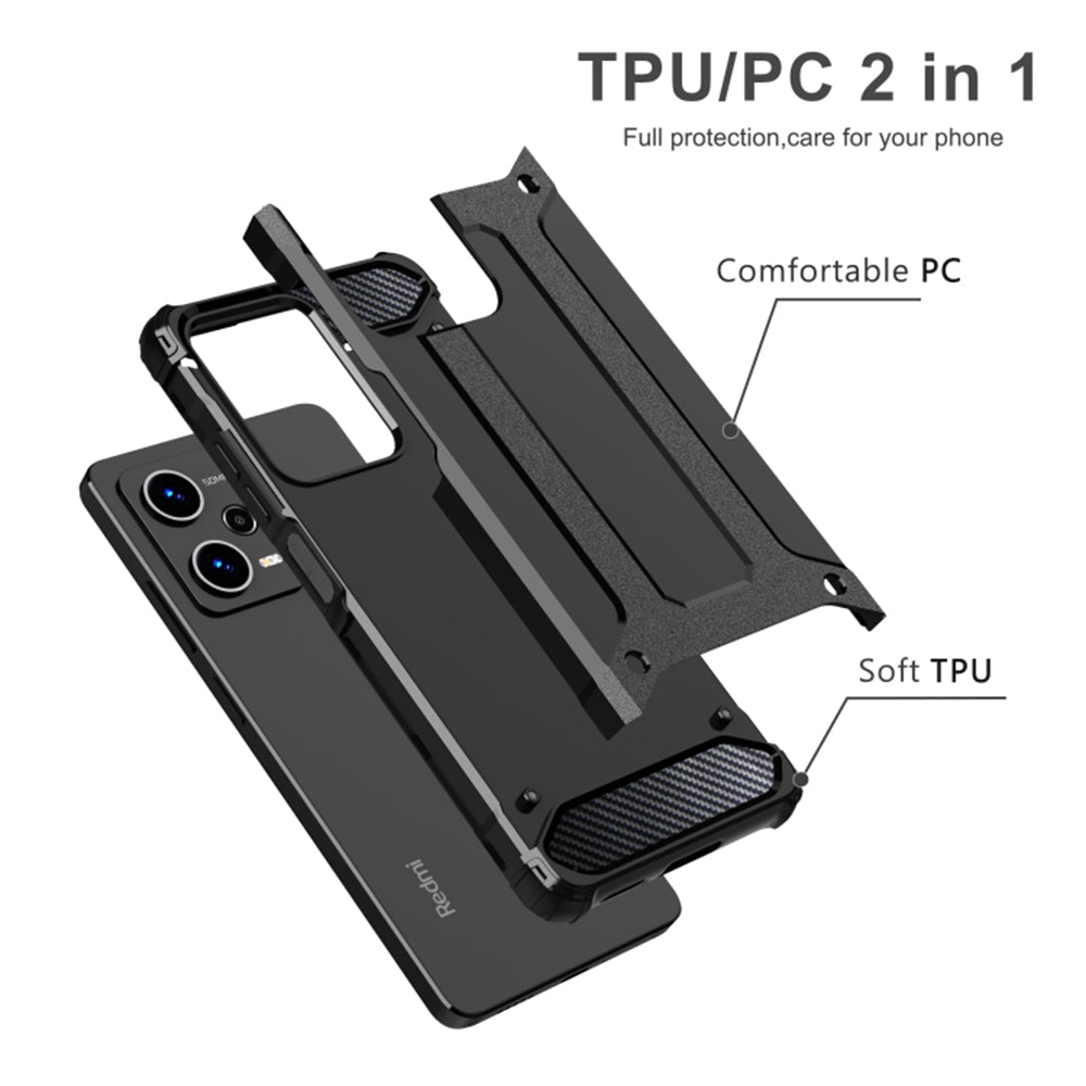 Husa de protectie Techsuit Hybrid Armor compatibil cu Xiaomi Redmi 13C 4G / Poco C65, Negru