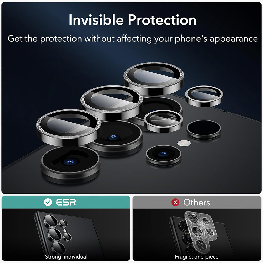 Folie de protectie ESR Lens Tempered Glass (set de 2) compatibil cu Samsung Galaxy S24 Ultra, Negru