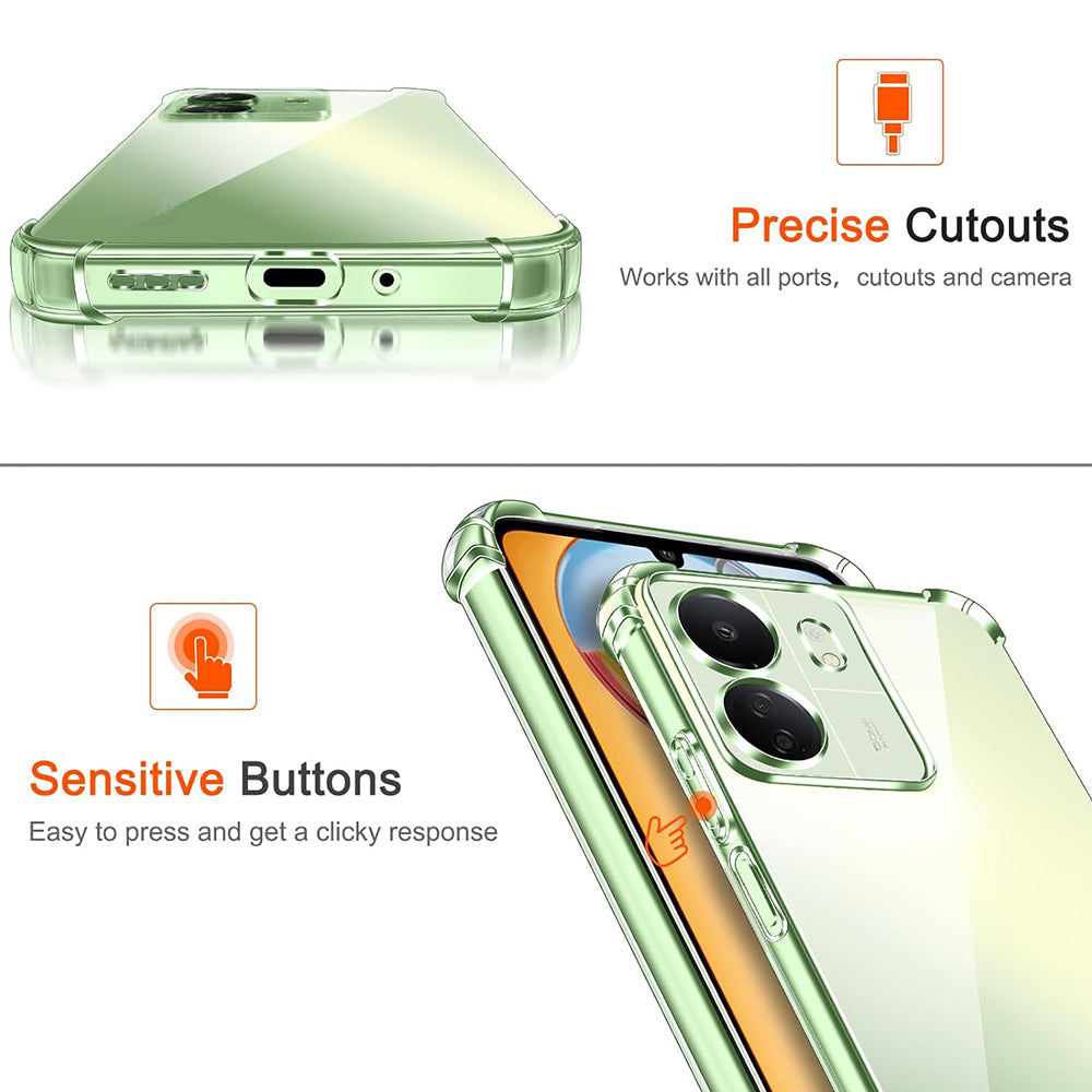 Husa de protectie Techsuit Shockproof Clear Silicone compatibil cu Xiaomi Redmi 13C 4G / Poco C65, Transparent