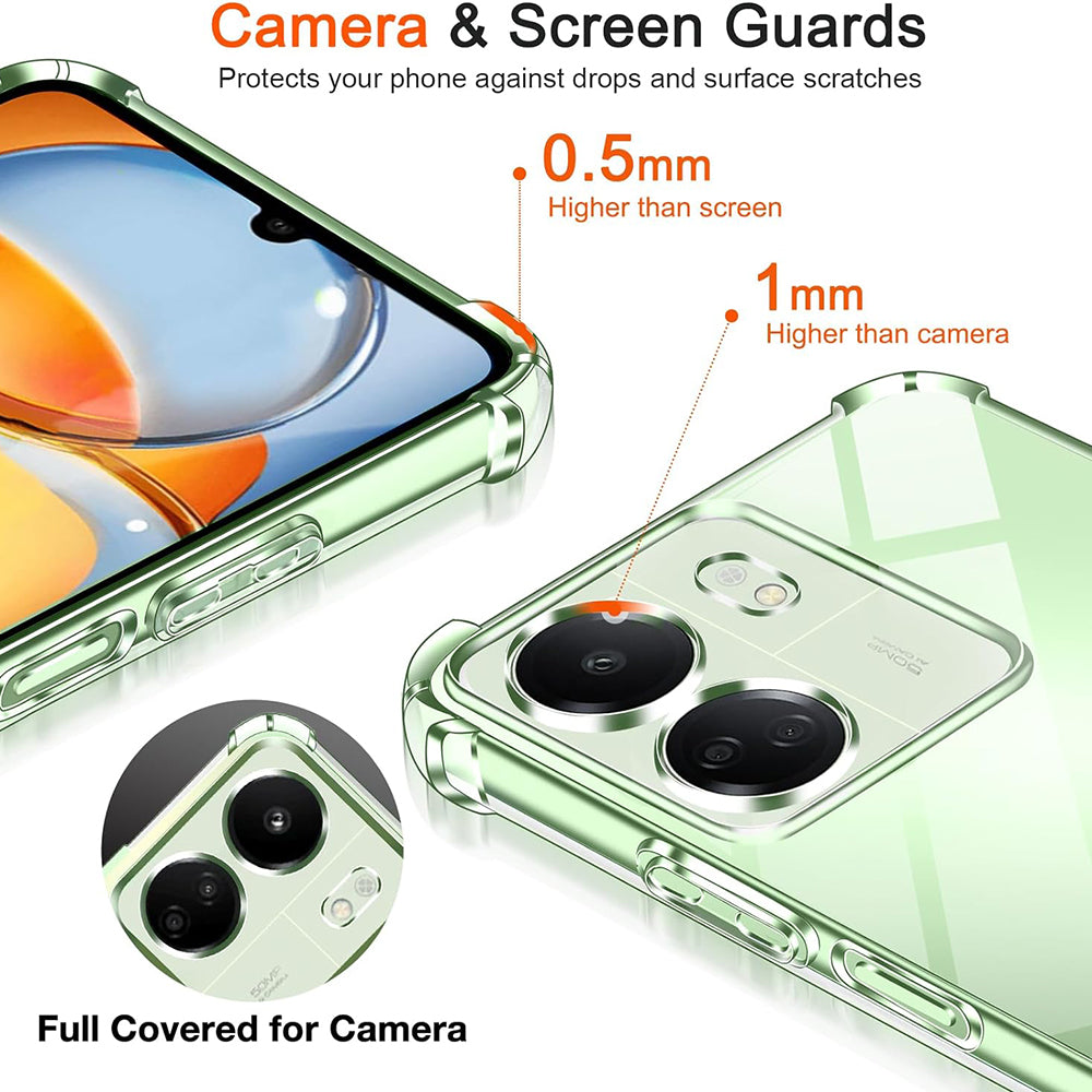 Husa de protectie Techsuit Shockproof Clear Silicone compatibil cu Xiaomi Redmi 13C 4G / Poco C65, Transparent
