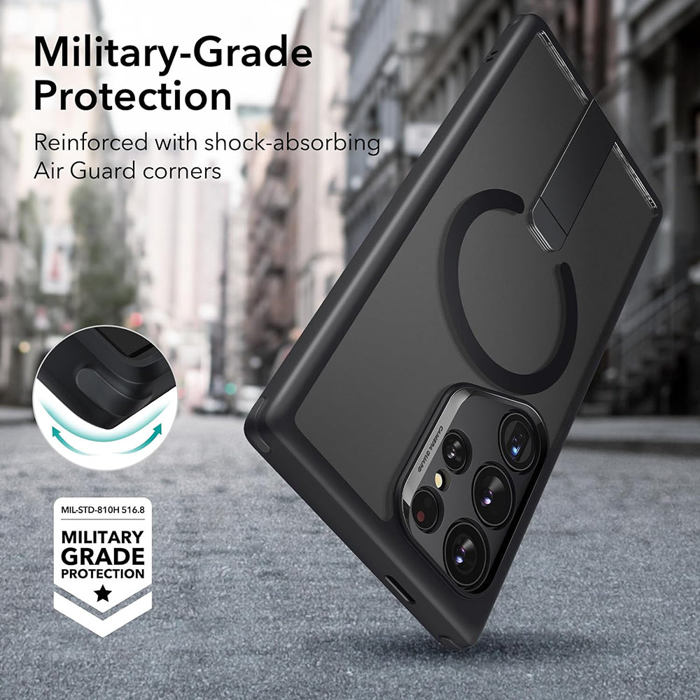 ESR Husa de protectie ESR Boost Flickstand HaloLock compatibil cu Samsung Galaxy S24 Ultra, Negru Mat – imagine 5