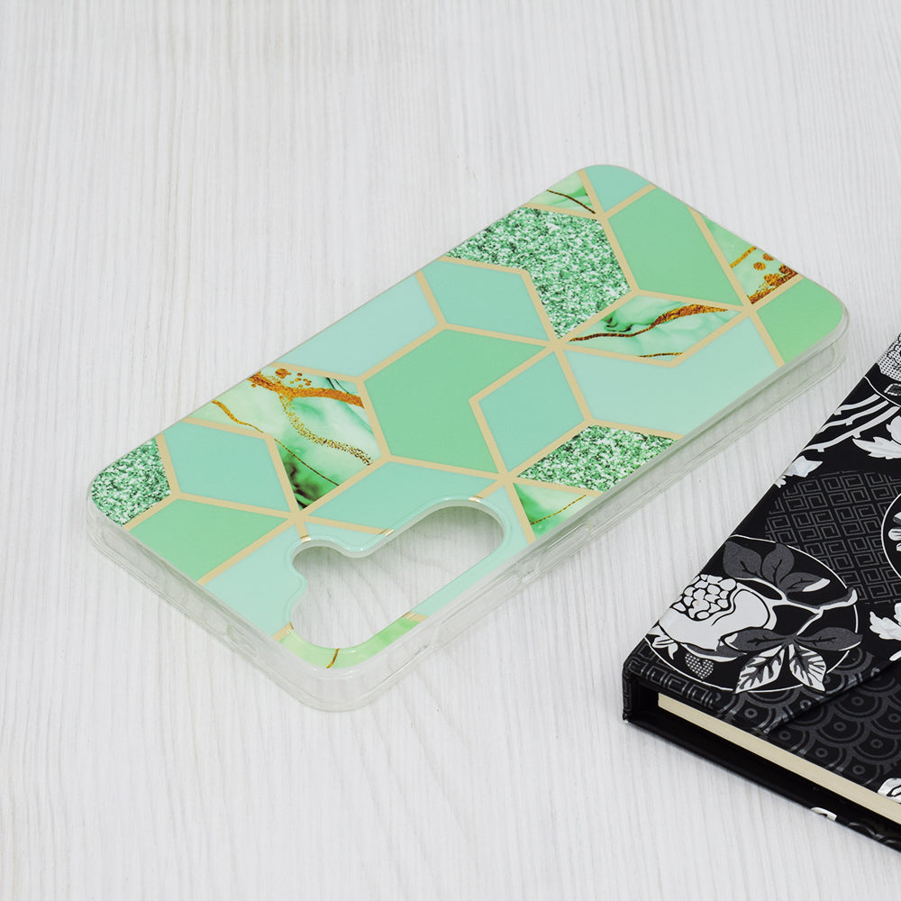 Husa de protectie Techsuit Marble Series compatibil cu Samsung Galaxy S24 Plus, Verde Hex