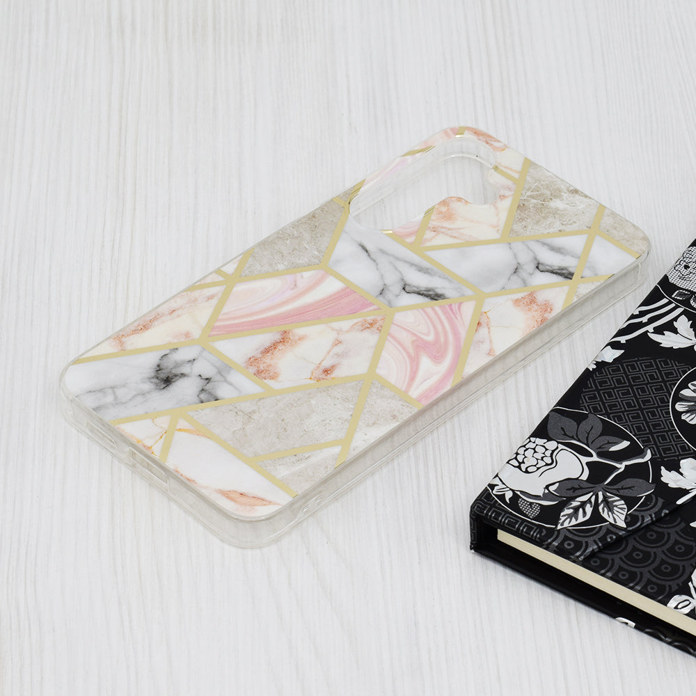 Husa de protectie Techsuit Marble Series compatibil cu Samsung Galaxy S24 Plus, Roz Hex