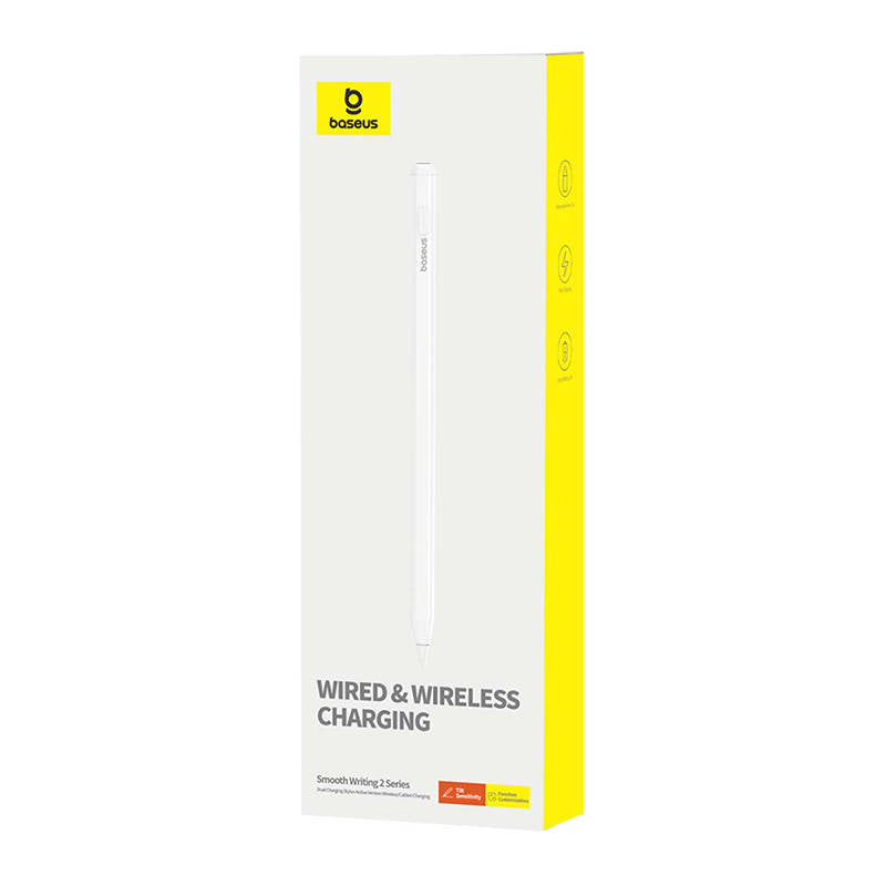 Stylus Baseus Stylus Pen Smooth Writing Series (P80015804213-00), Active, Wireless and Cabled Charging, for iPad, Alb
