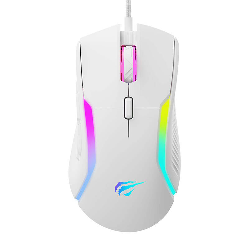 Tastatura/Mouse Havit Gaming Mouse (MS1033), RGB Lights, 800-8000DPI, 9 Buttons, Alb