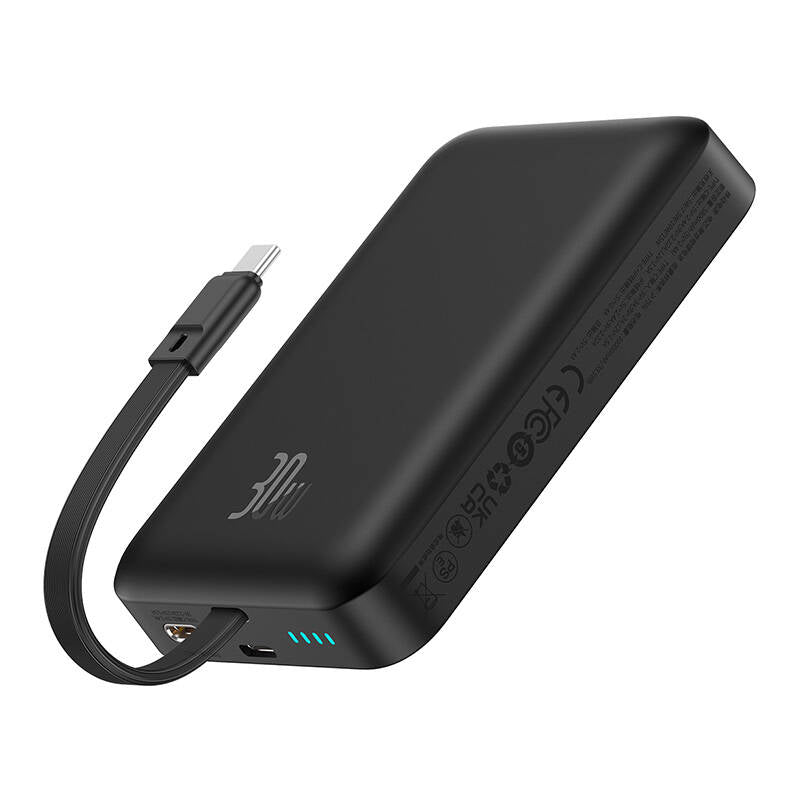 Baterie externa Baseus Magnetic Mini (P1002210B113-00), MagSafe, 2x USB-C, Lightning, 30W, Fast Charge, 10000mAh, Negru
