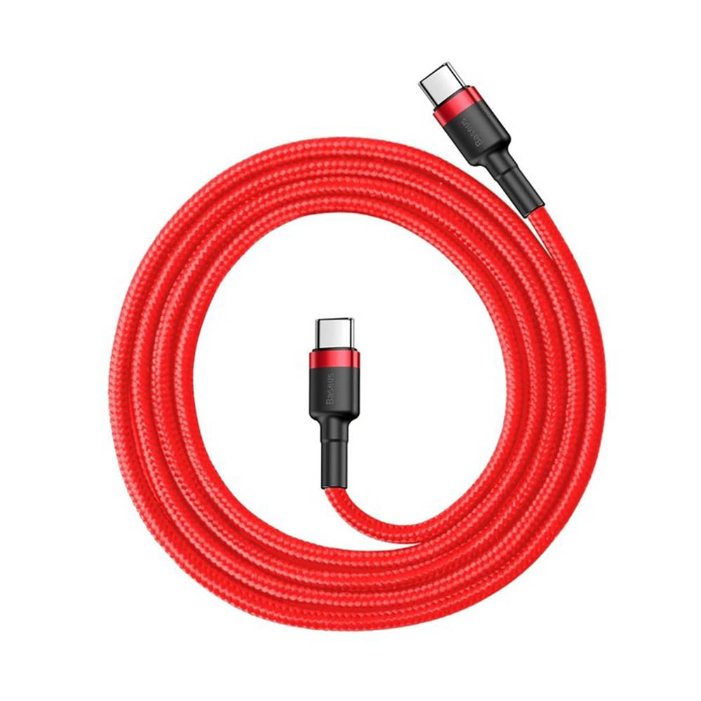 Cablu Baseus Cafule (CATKLF-G09), Type-C to Type-C, Fast Charging, 60W, 3A, 1m, Rosu / Black