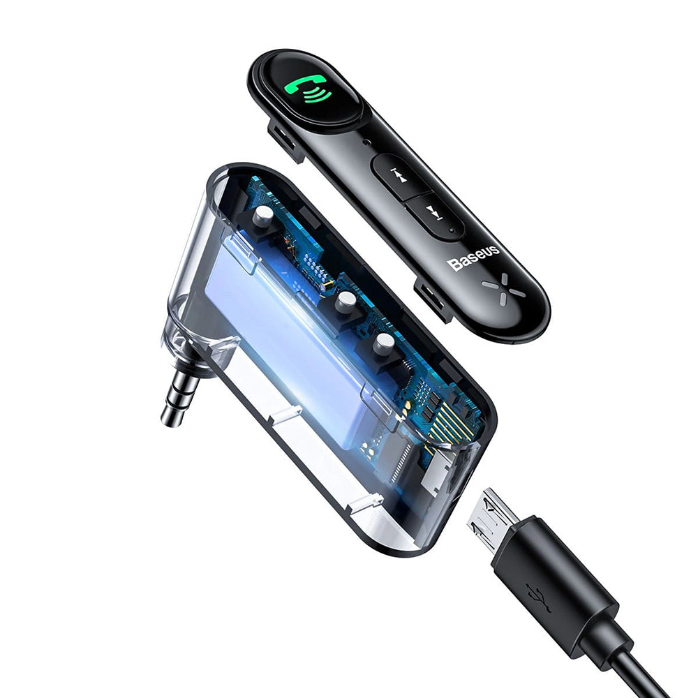 Gadget Baseus Wireless Transmitter BSBA-02 (WXQY010001), Bluetooth 5.0, Aux, 50Hz-20kHz, 145mAh, Micro-USB Charging Port, Negru