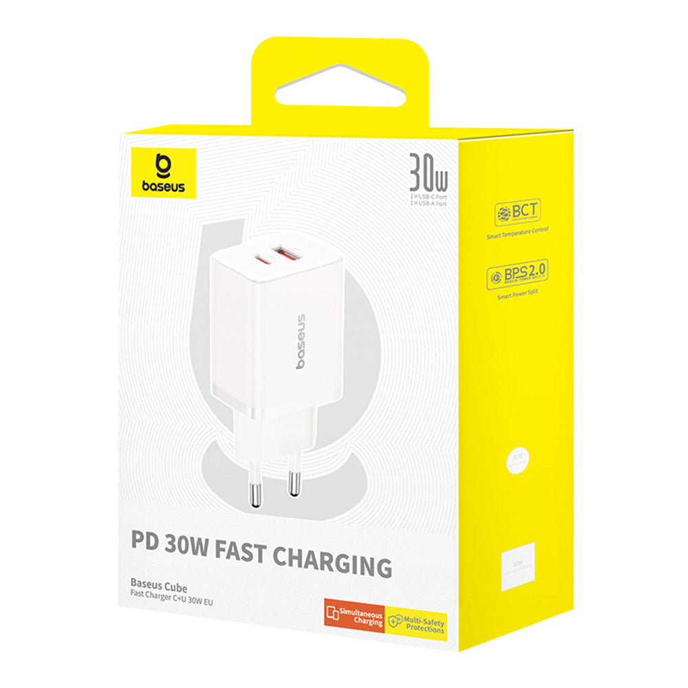 Incarcator Baseus (P10111404213-00), USB, Type-C, Fast Charge 30W, Moon White