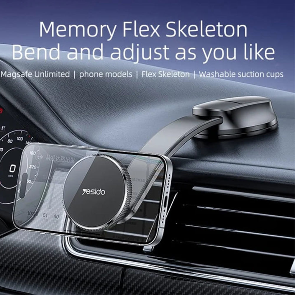 Suport Yesido (C176), Magnetic Grip for Dashboard, Negru
