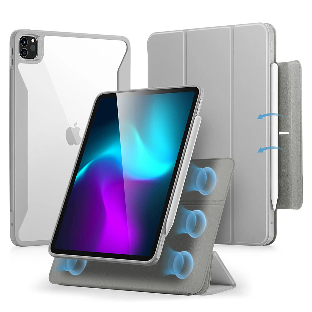 Husa de protectie tableta ESR Rebound Hybrid compatibil cu iPad Pro 11 (2024) / iPad Pro 11 (2025), Gri
