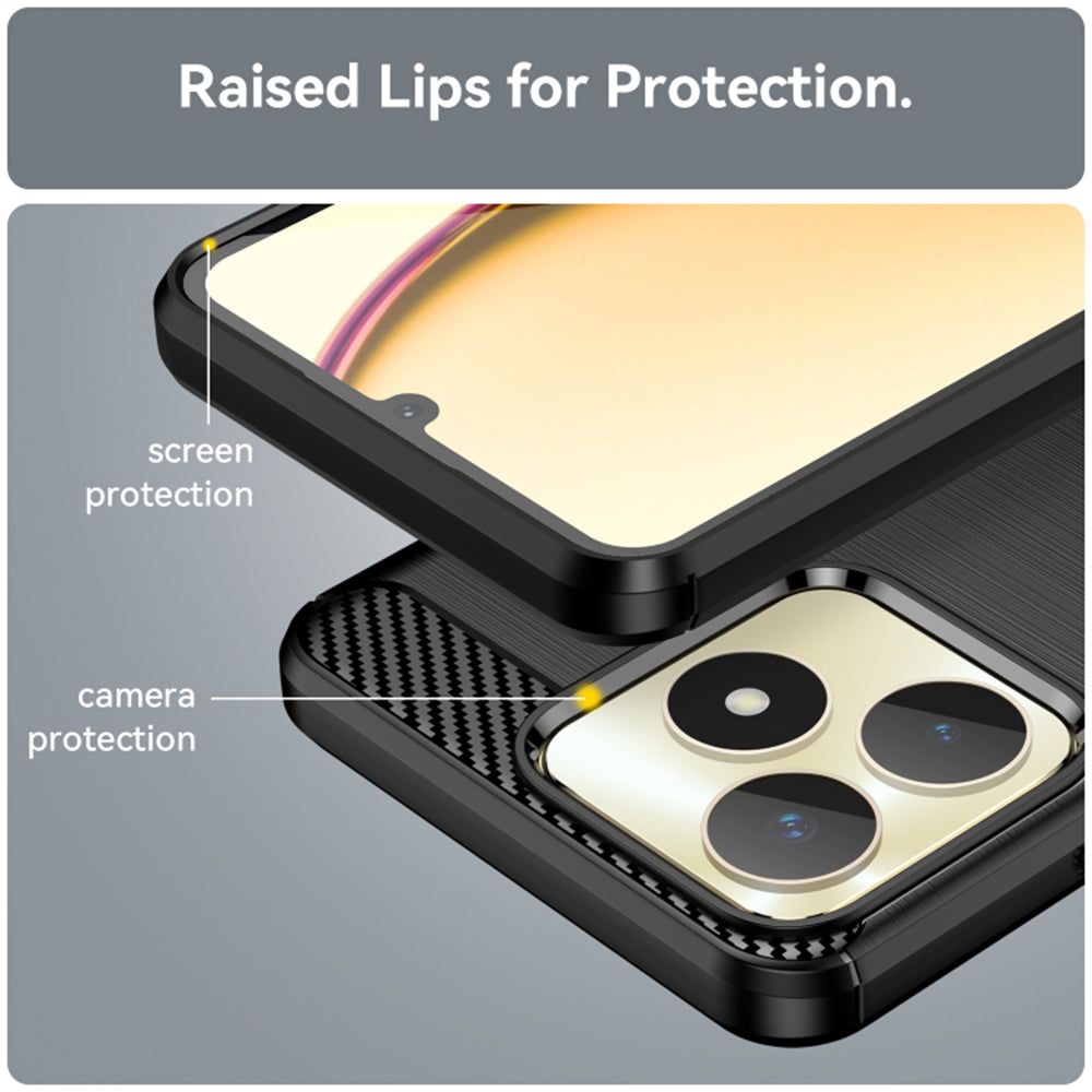 Husa de protectie Techsuit Carbon Silicone compatibil cu Realme C51 / Note 50, Negru