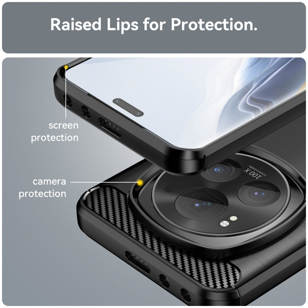 Husa de protectie Techsuit Carbon Silicone compatibil cu Honor Magic6 Pro, Negru
