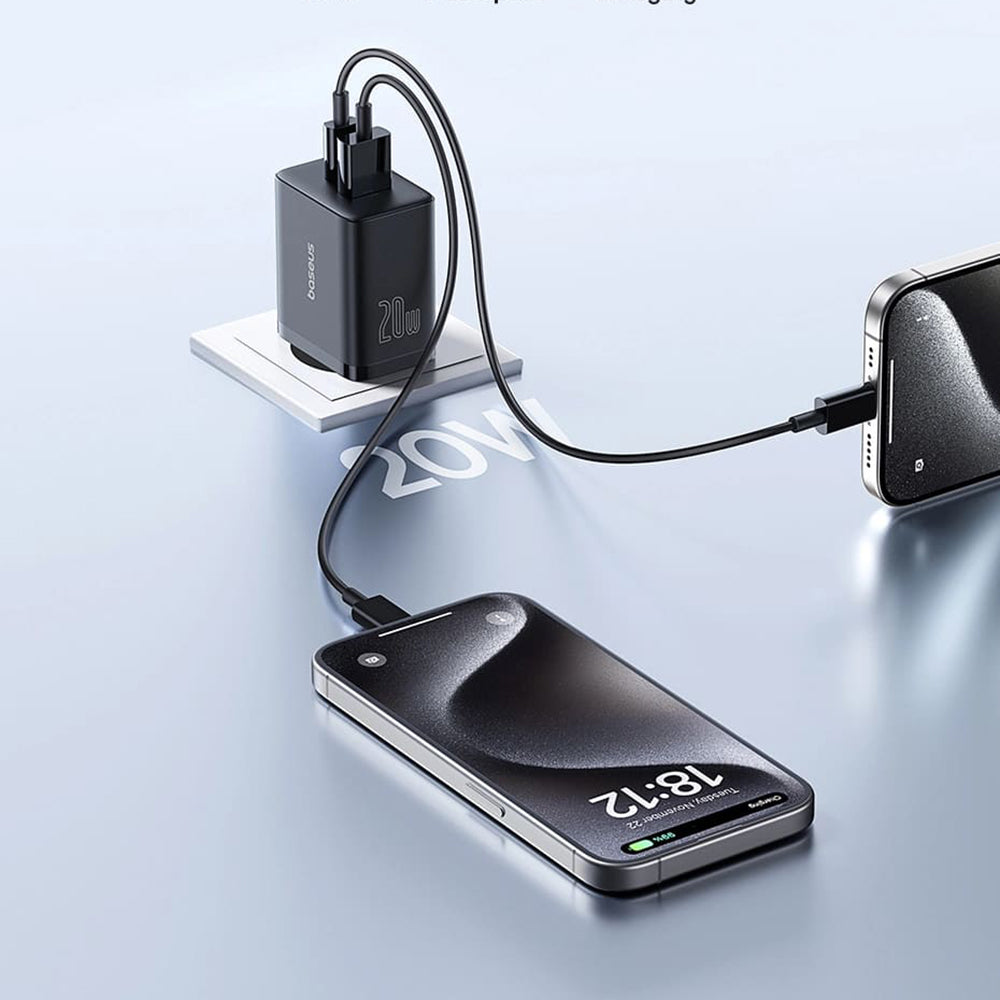 Incarcator Baseus (P10111403213-00), USB, Type-C, Fast Charge 20W, Moon White
