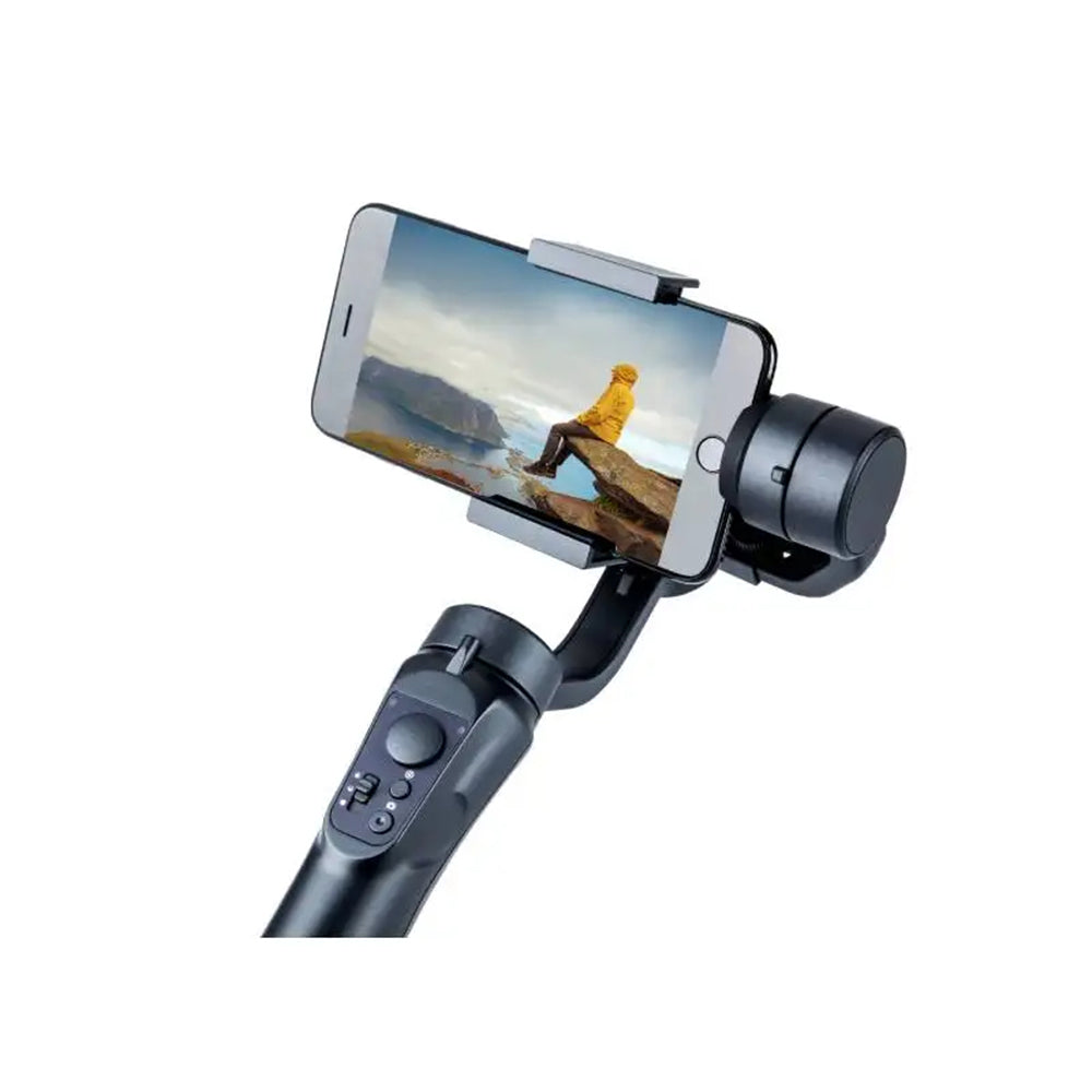 Suport Techsuit Phone Gimbal (H4), with 3 Axis Handheld, Joystick, Micro-USB, 6.1inch Max, Aluminum Alloy, 2200mAh, Negru