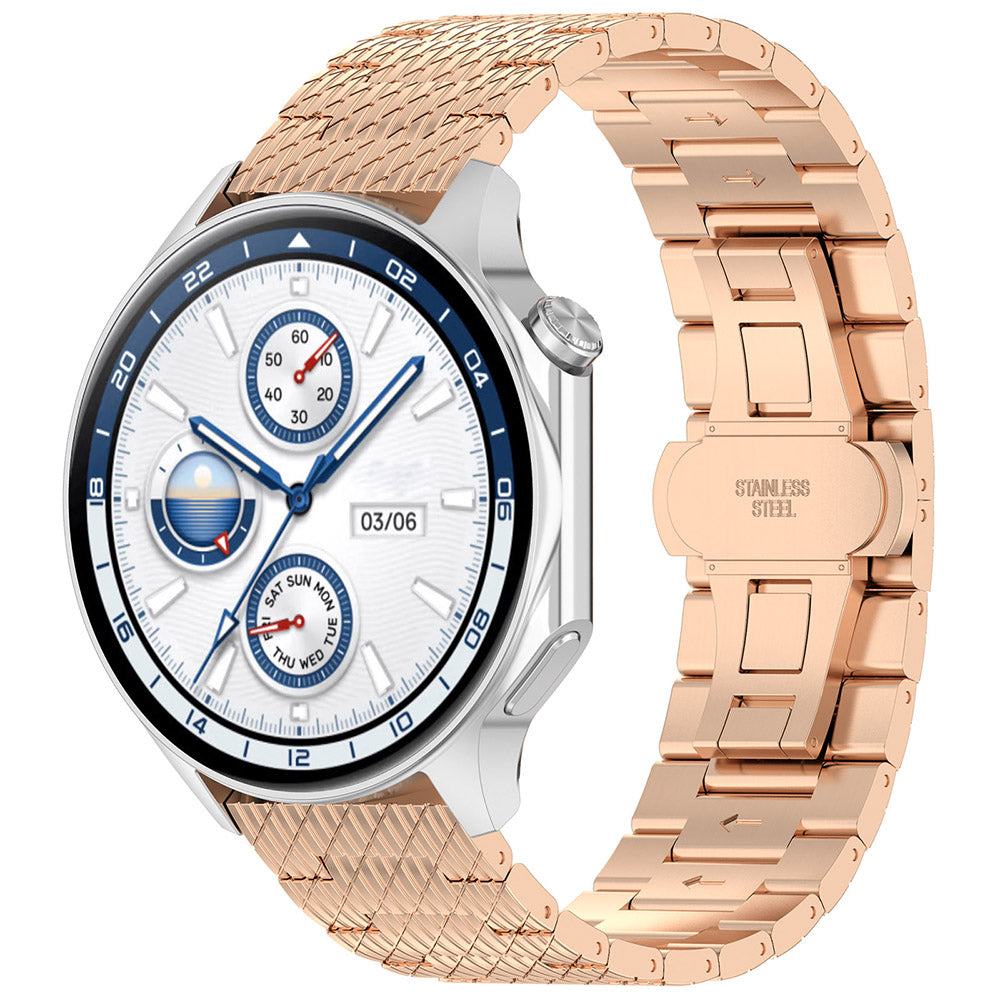 Curea smartwatch Techsuit Watchband 22mm (W052) compatibil cu Huawei Watch GT 2 (46mm)/GT 2 Pro/GT 3 Pro (46mm)/Ultimate, Xiaomi Watch S1, Rose Gold