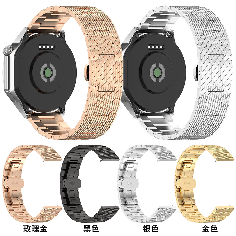 Curea smartwatch Techsuit Watchband 22mm (W052) compatibil cu Huawei Watch GT 2 (46mm)/GT 2 Pro/GT 3 Pro (46mm)/Ultimate, Xiaomi Watch S1, Auriu