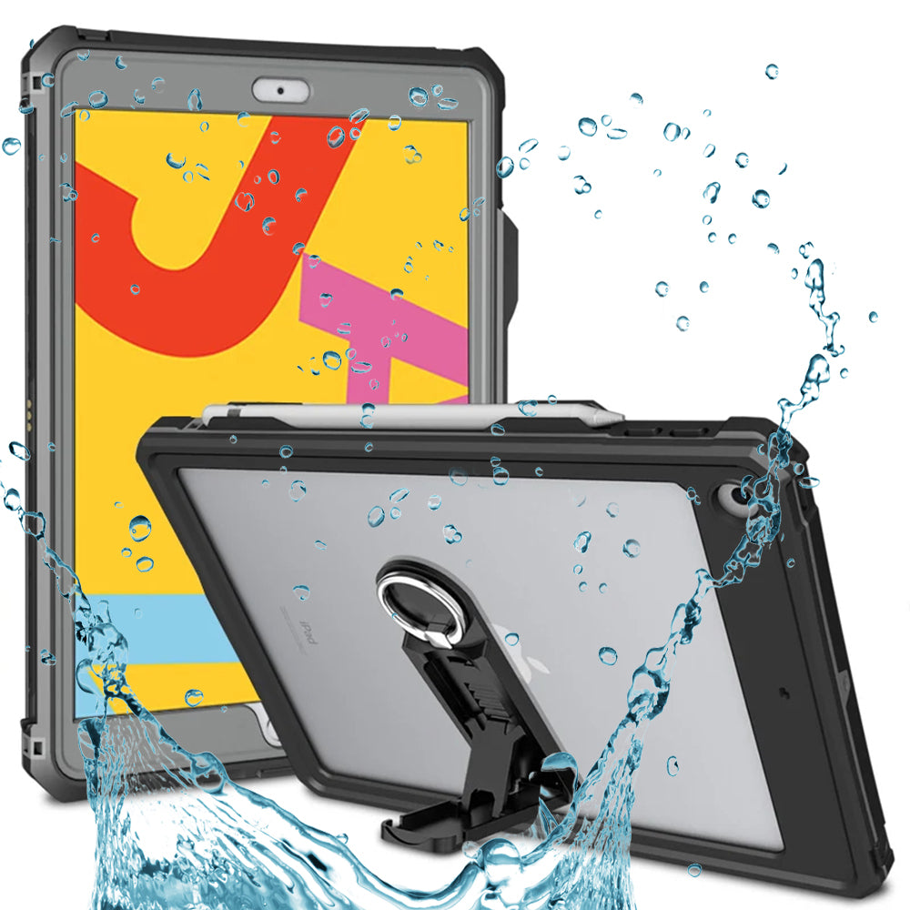 Husa de protectie tableta ShellBox Waterproof IP68 compatibil cu iPad 10.2" (2019 / 2020 / 2021), Negru