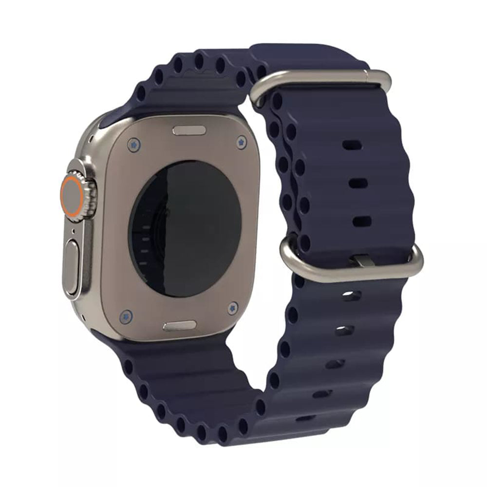 Curea smartwatch Techsuit Watchband (W038) compatibil cu Apple Watch 1/2/3/4/5/6/7/8/9/10/11/SE/SE 2/SE 3 (38/40/41/42mm), Albastru Inchis