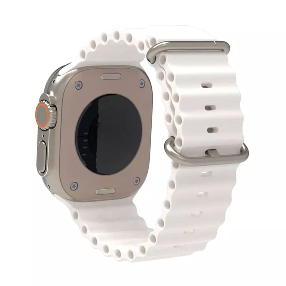 Curea smartwatch Techsuit Watchband (W038) compatibil cu Apple Watch 1/2/3/4/5/6/7/8/9/10/11/SE/SE 2/SE 3 (38/40/41/42mm), Alb