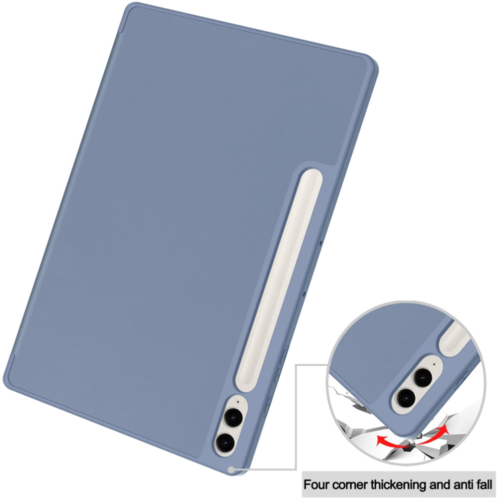 Husa de protectie tableta Techsuit Flex Trifold (with Pencil Holder) compatibil cu Samsung Galaxy Tab S9 Plus / S10 Plus / S9 FE Plus, Gri