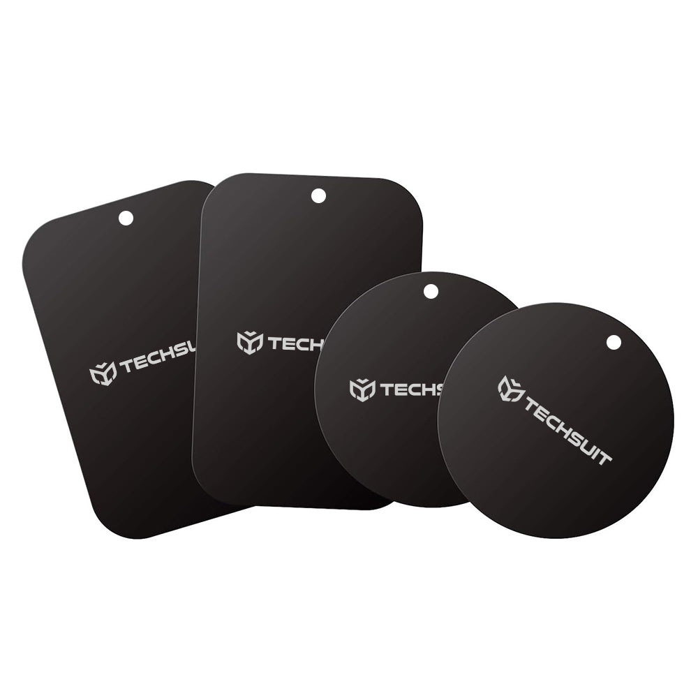 Suport Techsuit (set de 4) Metal Plate (MP04), with Matte Cover Paint, Multipurpose Use, with Strong 3M Adhesive, Negru
