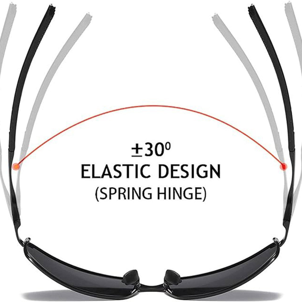 Techsuit Sunglasses Polarized (559), for Men, with UV Protection and Metal Frame, Rectangular, Gun Color / Negru