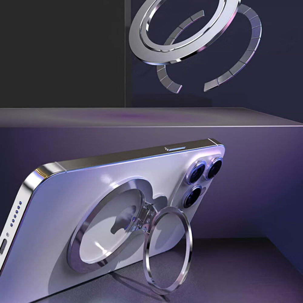 Suport Techsuit MagSafe Phone Ring (MPR4), Round Shape, Aluminium Alloy, Albastru