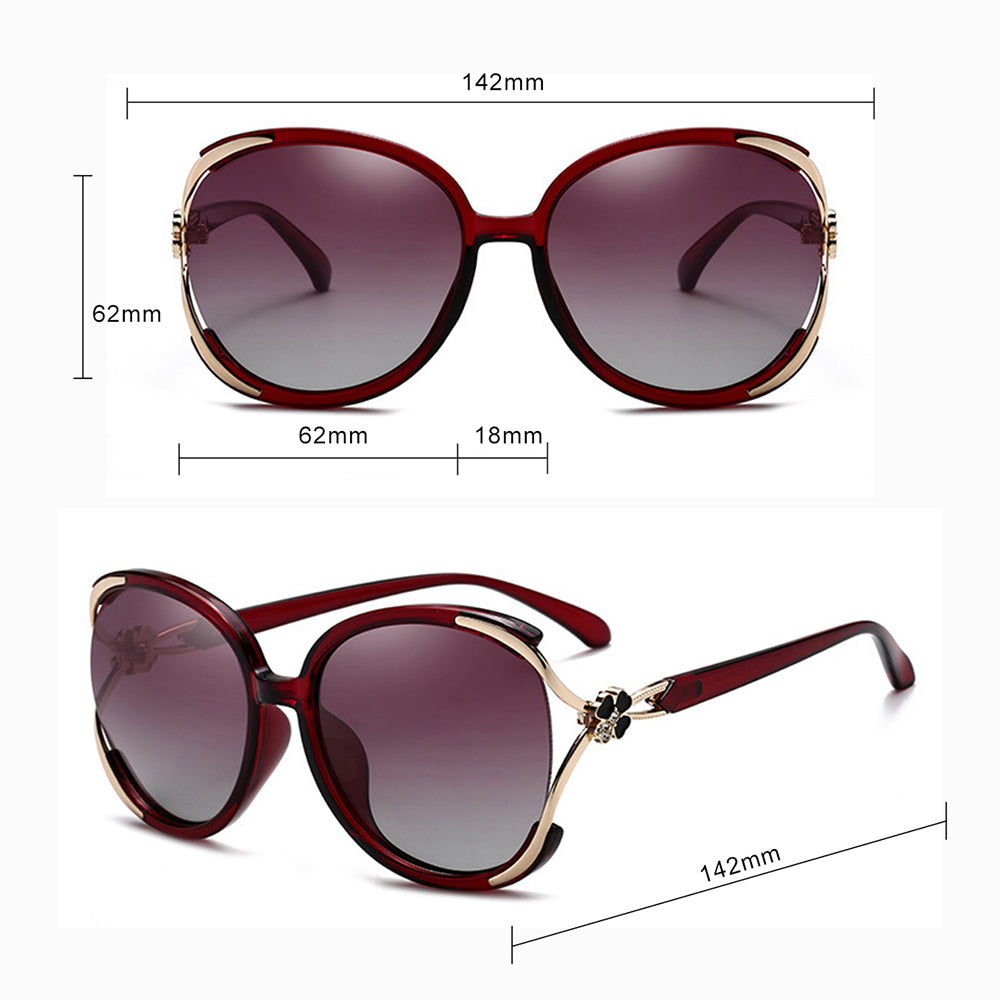 Techsuit Sunglasses Polarized (1384), for Women with UV Protection, PC, Rosu