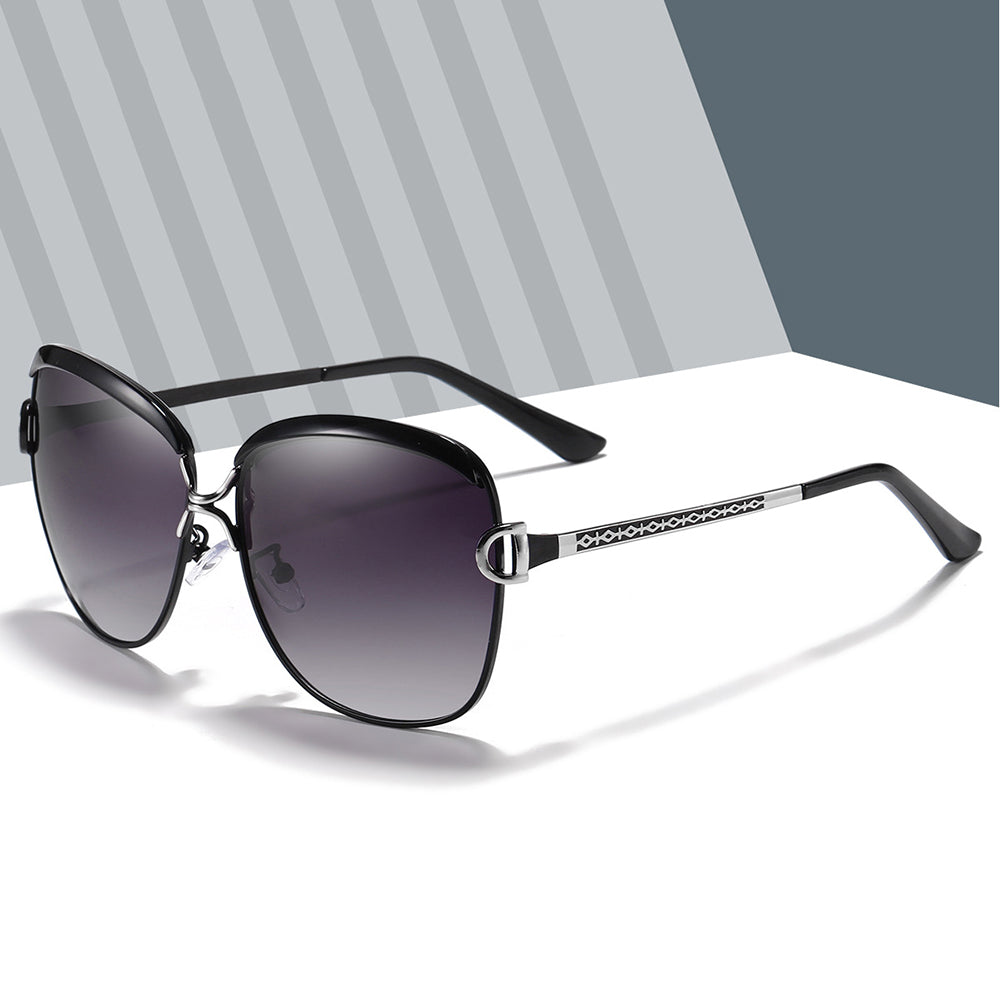 Techsuit Sunglasses Polarized (8702), for Women with UV Protection, Metal Frame, Rosu