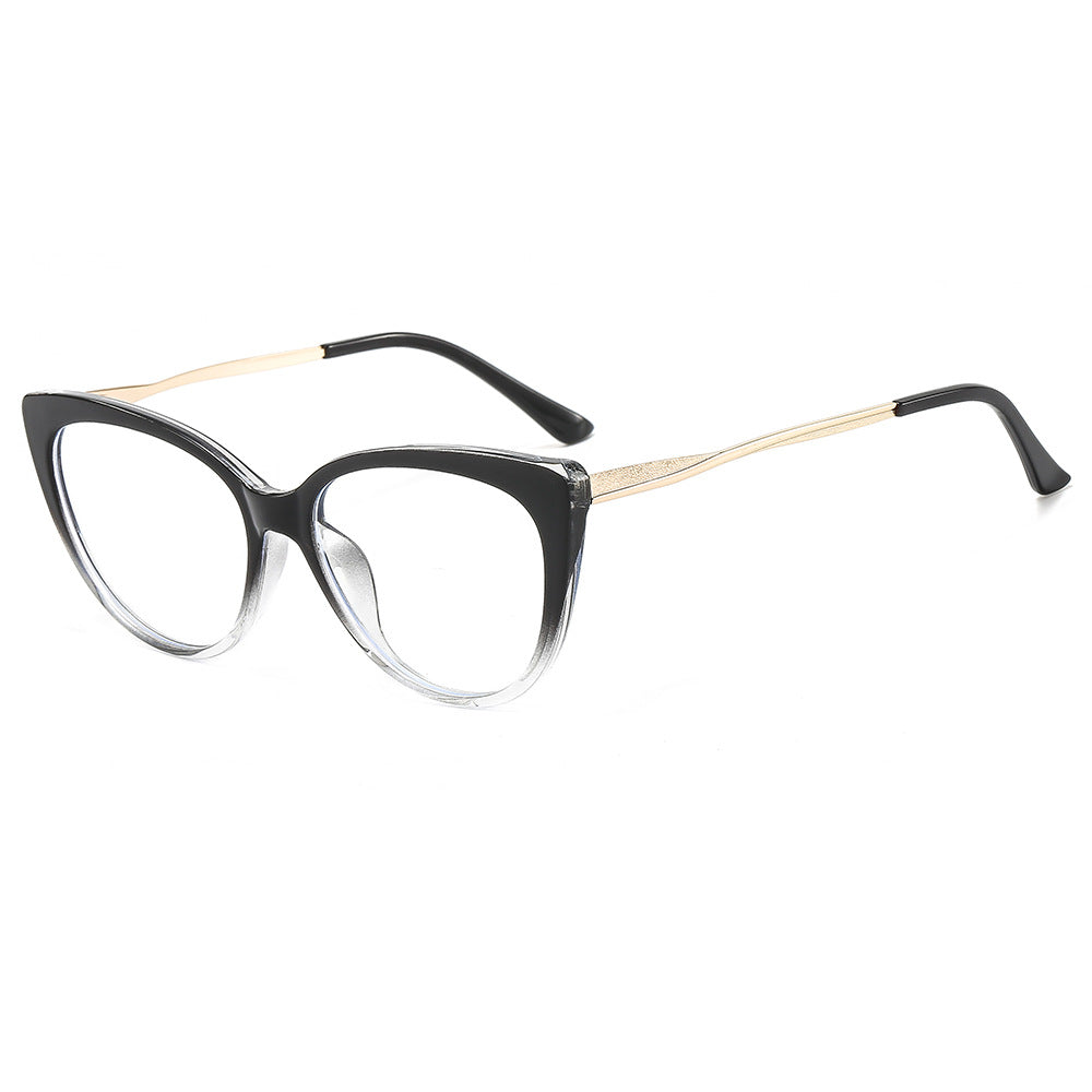 Techsuit Anti-Blue Light Glasses Reflex Metal (F5018-C7), Cat Eye, Transparent Black