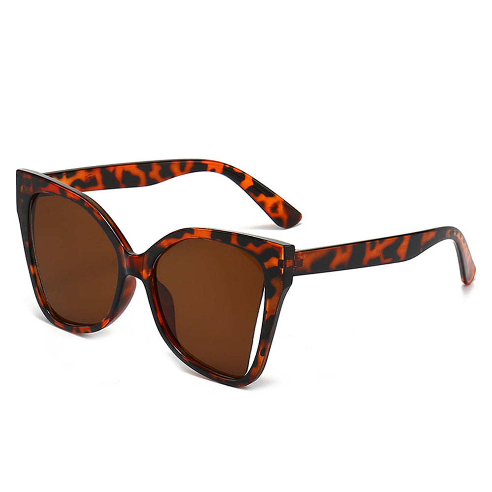 Techsuit Sunglasses (5335), for Women with PC Frame and Lens, Butterfly Shape, Leopard / Maro