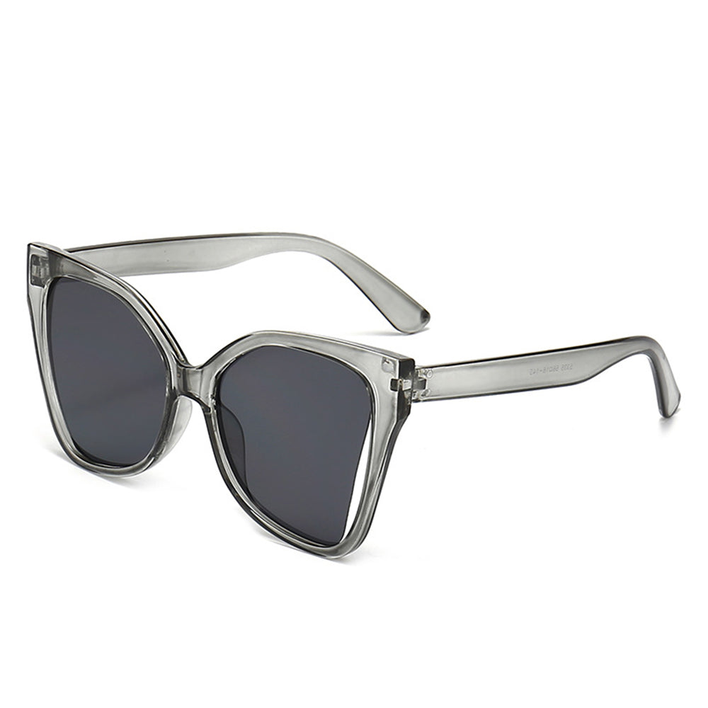 Techsuit Sunglasses (5335), for Women with PC Frame and Lens, Butterfly Shape, Gri