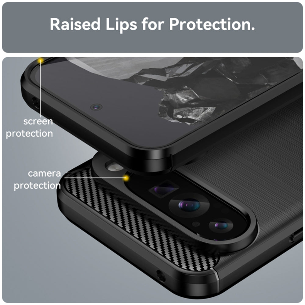 Husa de protectie Techsuit Carbon Silicone compatibil cu Google Pixel 9 Pro XL, Negru