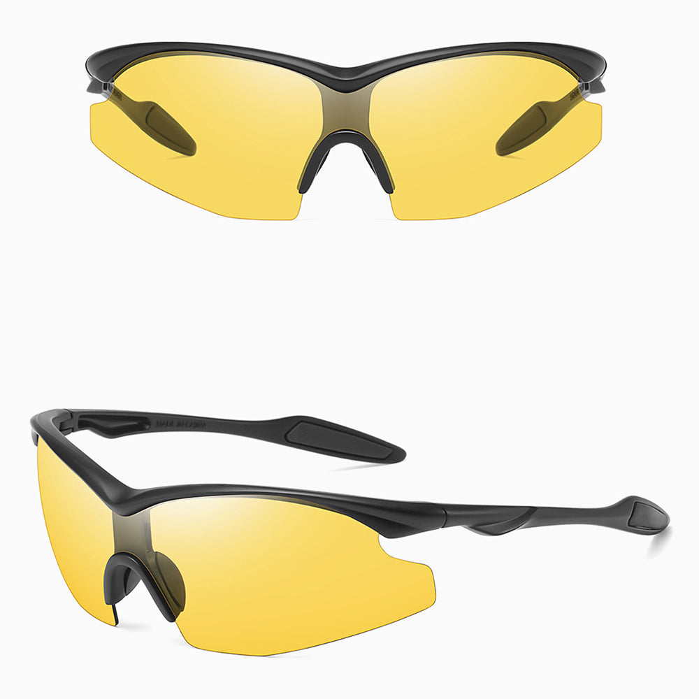Techsuit Bike Glasses (1806), for Cycling and Sport Outdoor Activities, with UV Protection, Unisex, Negru / Yellow