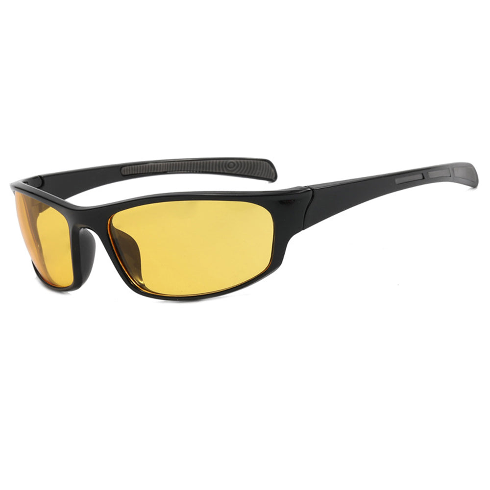 Techsuit Bike Glasses (9937), for Cycling, Sport Outdoor Activities, PC, Rectangular Shape, Unisex, Negru / Yellow