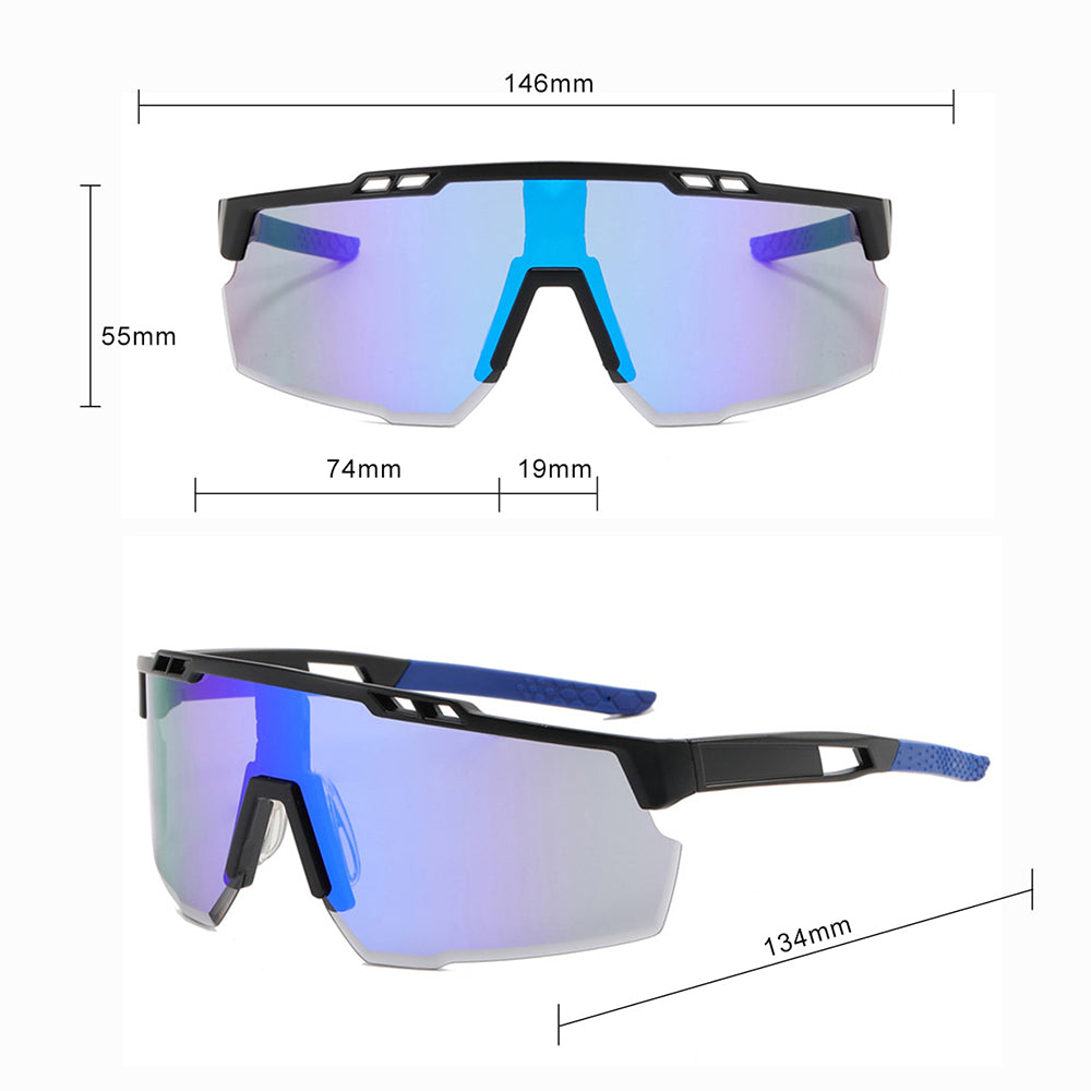 Techsuit Bike Glasses (9963), for Cycling, Sport Outdoor Activities, with PC Frame and Lens, Unisex, Negru