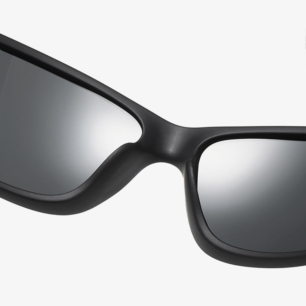 Techsuit Bike Glasses (201910), for Cycling and Sport Outdoor Activities, Polarized, Rectangular, Unisex, Albastru