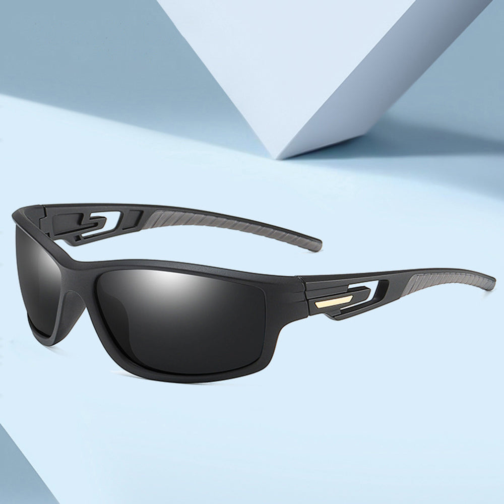 Techsuit Bike Glasses (201910), for Cycling and Sport Outdoor Activities, Polarized, Rectangular, Unisex, Negru / Red