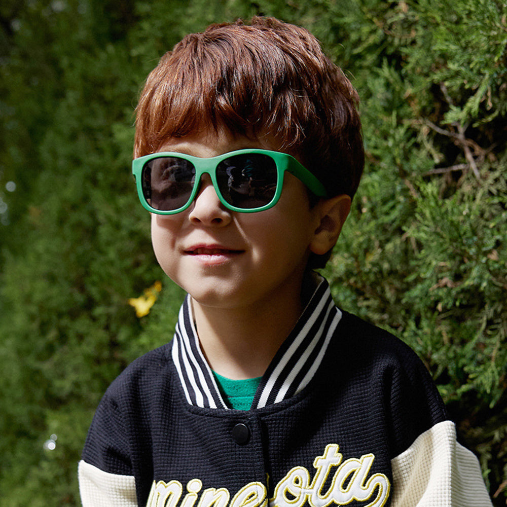 Techsuit Sunglasses Polarised (8306-C14), for Babies, Square Shape, with Strap, Negru / Red