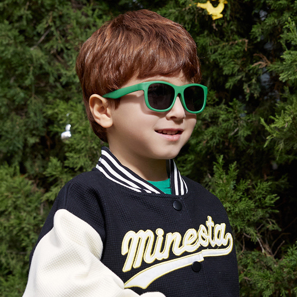 Techsuit Sunglasses Polarised (8306-C14), for Babies, Square Shape, with Strap, Negru / Red