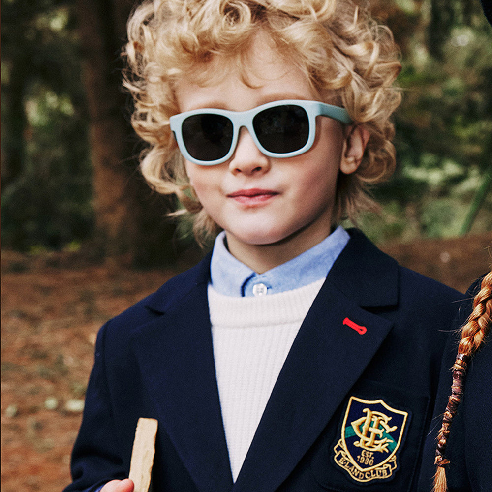 Techsuit Sunglasses Polarised (8306-C14), for Babies, Square Shape, with Strap, Negru / Red