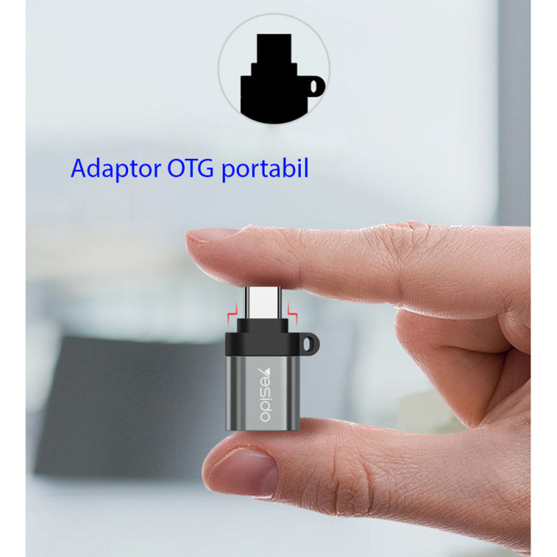 Adaptor OTG USB-C - USB-A Yesido GS06 - Negru - NotebookGsm