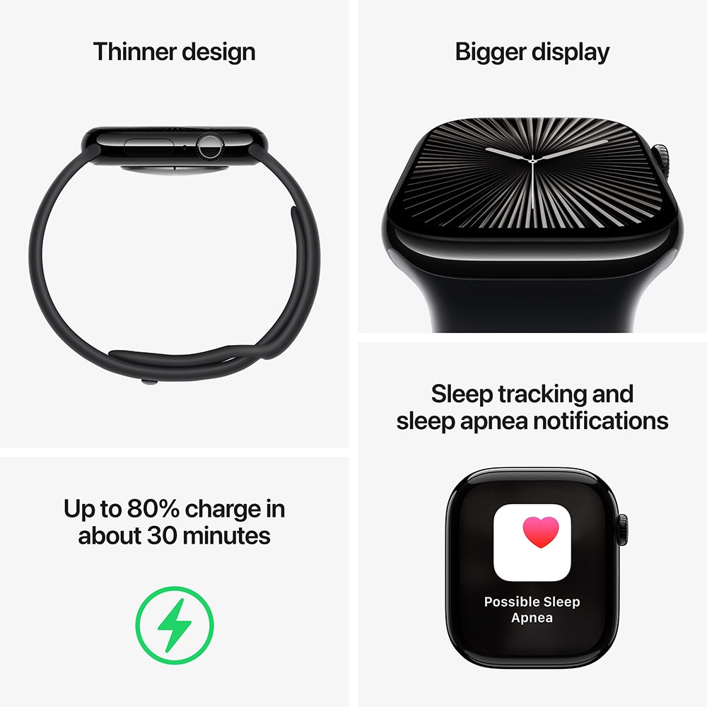 Apple Watch Series 10 GPS, Silver Aluminiumtok 46mm, Blue Cloud Sport Loop